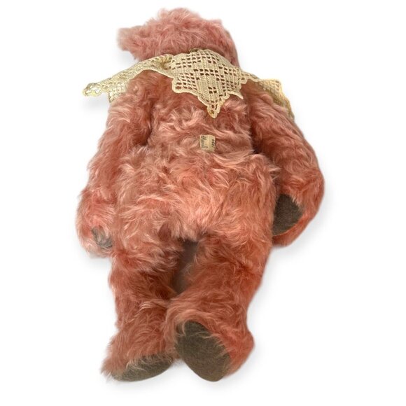 Vtg NWT 1989 Muriel Townsend Signed Pink Mohair Fur Teddy Bear "Moxie" 15" - Picture 6 of 11